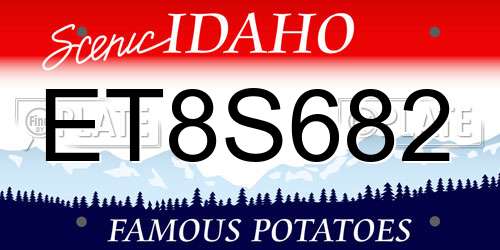 ET8S682 Idaho License Plate