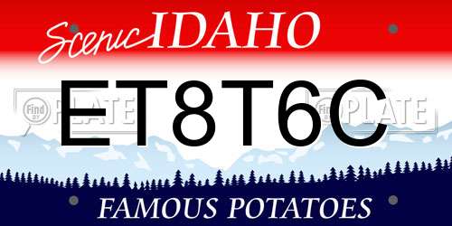 ET8T6C Idaho License Plate