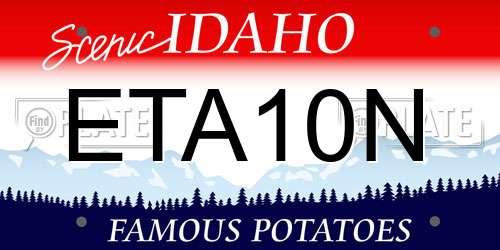 ETA10N Idaho License Plate