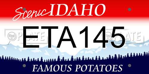 ETA145 Idaho License Plate