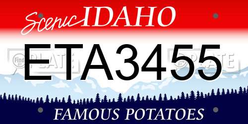 ETA3455 Idaho License Plate