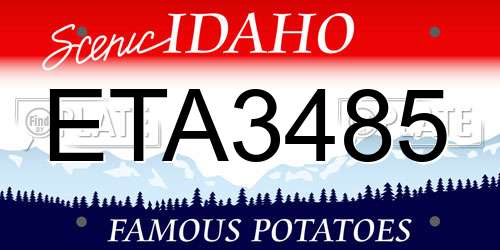 ETA3485 Idaho License Plate