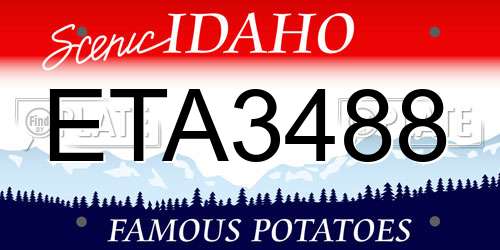 ETA3488 Idaho License Plate