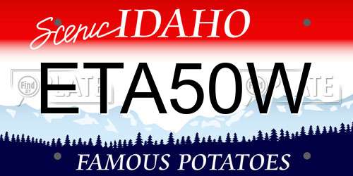 ETA50W Idaho License Plate