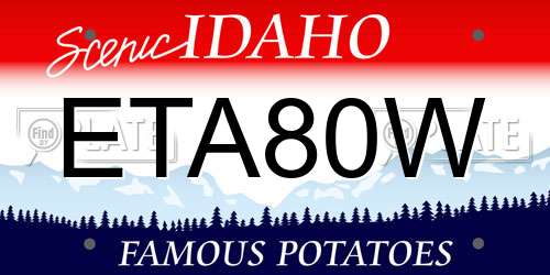 ETA80W Idaho License Plate