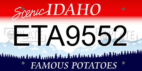 ETA9552 Idaho License Plate