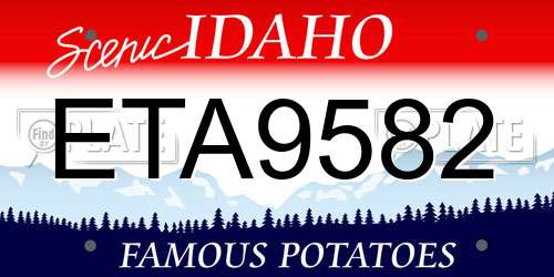 ETA9582 Idaho License Plate