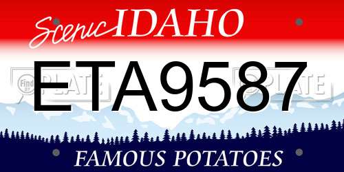 ETA9587 Idaho License Plate
