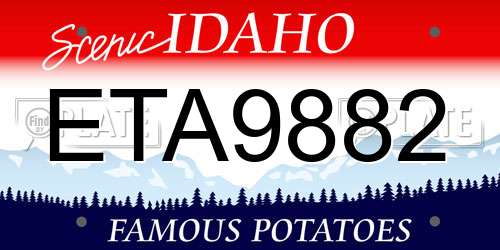 ETA9882 Idaho License Plate