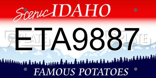 ETA9887 Idaho License Plate