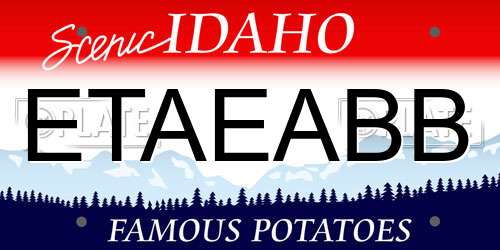 ETAEABB Idaho License Plate