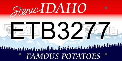 ETB3277 Idaho License Plate