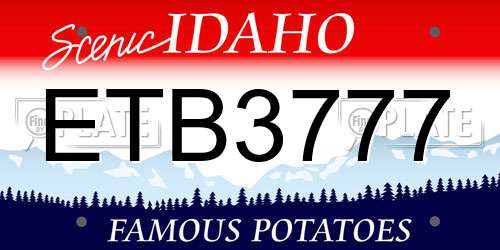 ETB3777 Idaho License Plate