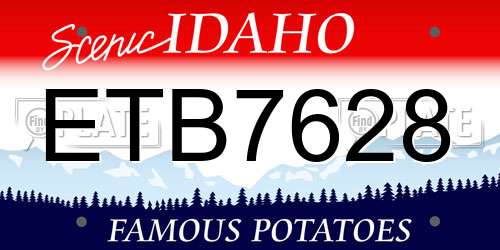 ETB7628 Idaho License Plate