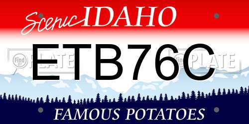 ETB76C Idaho License Plate