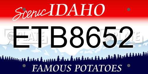 ETB8652 Idaho License Plate