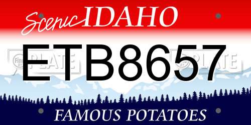 ETB8657 Idaho License Plate