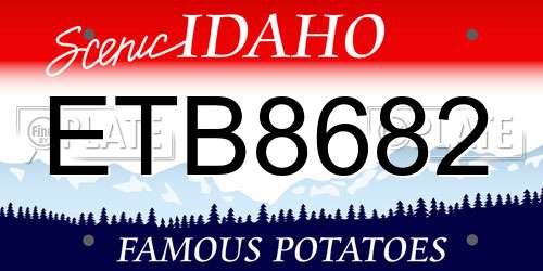ETB8682 Idaho License Plate