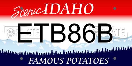 ETB86B Idaho License Plate