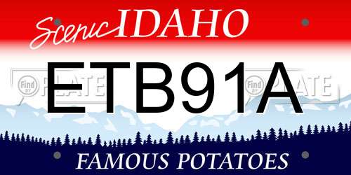 ETB91A Idaho License Plate