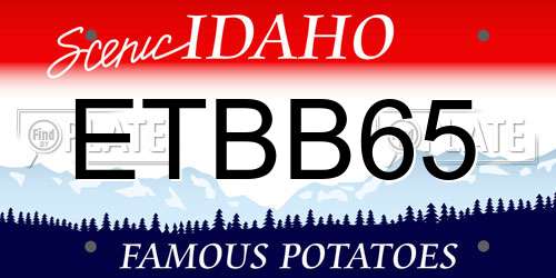 ETBB65 Idaho License Plate