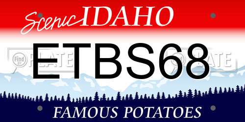 ETBS68 Idaho License Plate