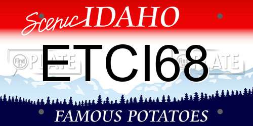 ETCI68 Idaho License Plate