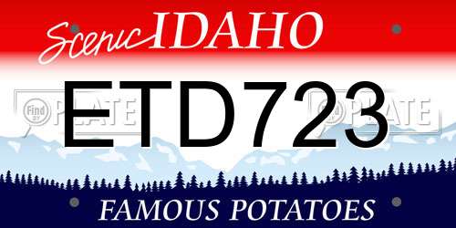 ETD723 Idaho License Plate
