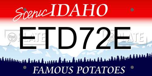 ETD72E Idaho License Plate