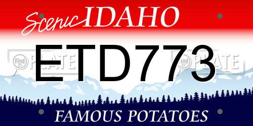 ETD773 Idaho License Plate