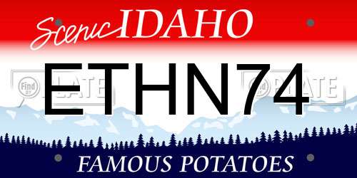 ETHN74 Idaho License Plate