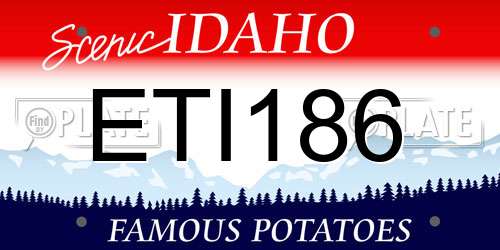 ETI186 Idaho License Plate