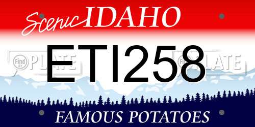 ETI258 Idaho License Plate
