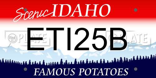 ETI25B Idaho License Plate