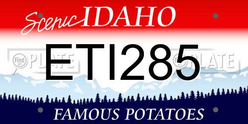 ETI285 Idaho License Plate