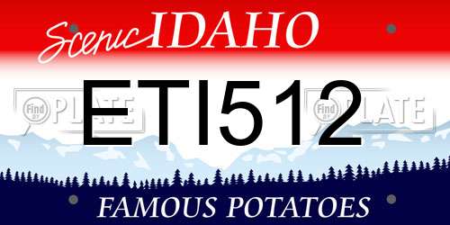 ETI512 Idaho License Plate