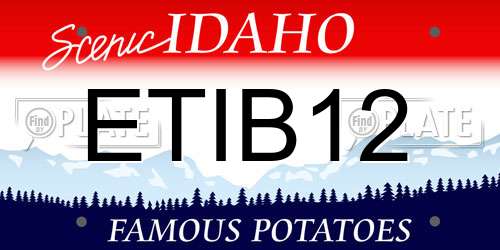 ETIB12 Idaho License Plate