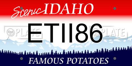 ETII86 Idaho License Plate