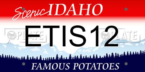 ETIS12 Idaho License Plate