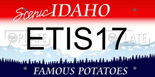 ETIS17 Idaho License Plate