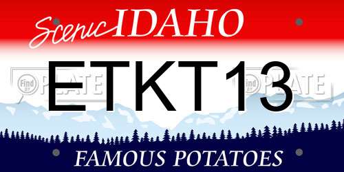 ETKT13 Idaho License Plate
