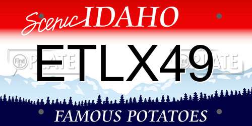 ETLX49 Idaho License Plate