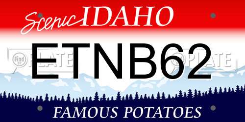 ETNB62 Idaho License Plate