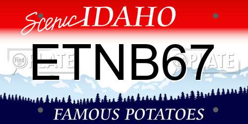 ETNB67 Idaho License Plate