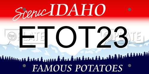 ETOT23 Idaho License Plate