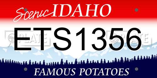 ETS1356 Idaho License Plate