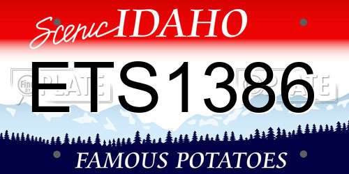 ETS1386 Idaho License Plate