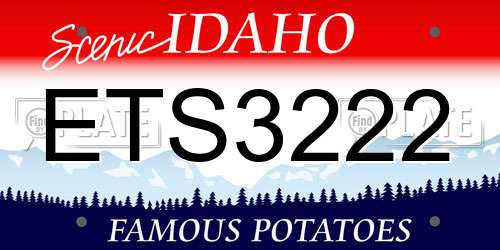 ETS3222 Idaho License Plate