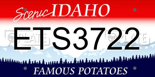 ETS3722 Idaho License Plate