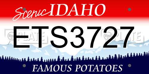 ETS3727 Idaho License Plate